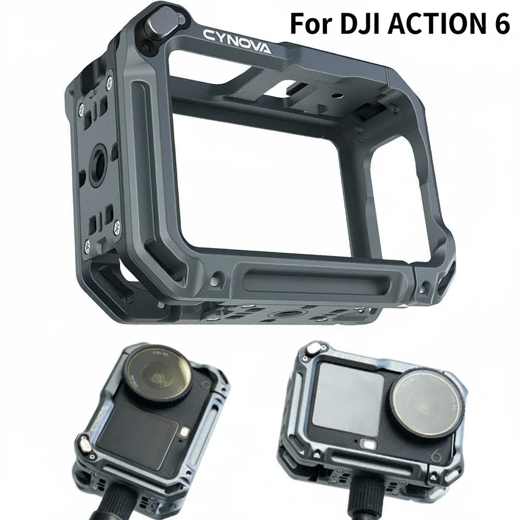 

Для dji action6 металлическая клетка для кроликов, аксессуары для экшн-камеры, многофункциональный металлический каркас, адаптер расширения, крепление, аксессуар для камеры