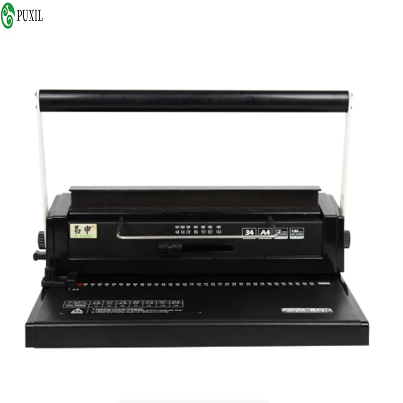 A4 desktop binding machine manual line punching binding machine 34 hole adjustable notebook document office punching machine