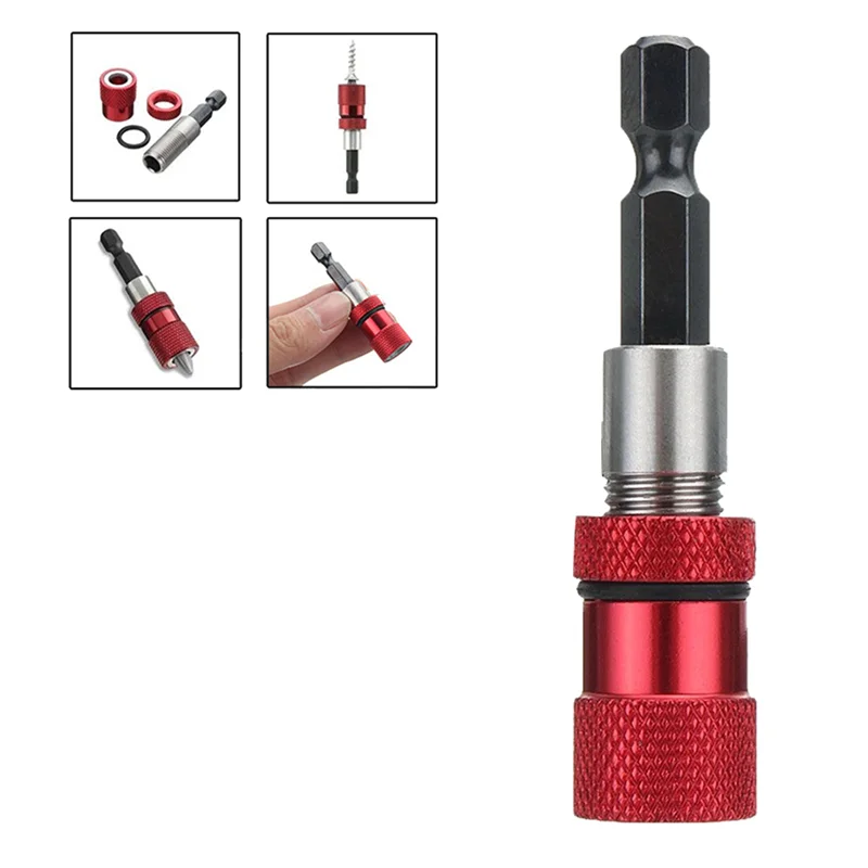 【Preço-gota!】3 pçs 1/4 hex haste broca elétrica chave de fenda magnética bit titular ferramenta magnetismo limite haste extensão ajustável