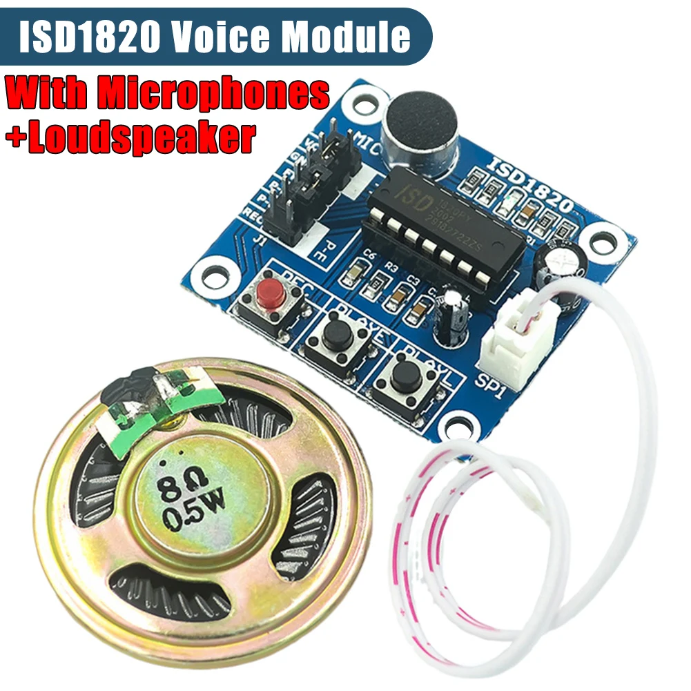 ISD1820 recording module voice module the voice board telediphone module board with Microphones + Loudspeaker