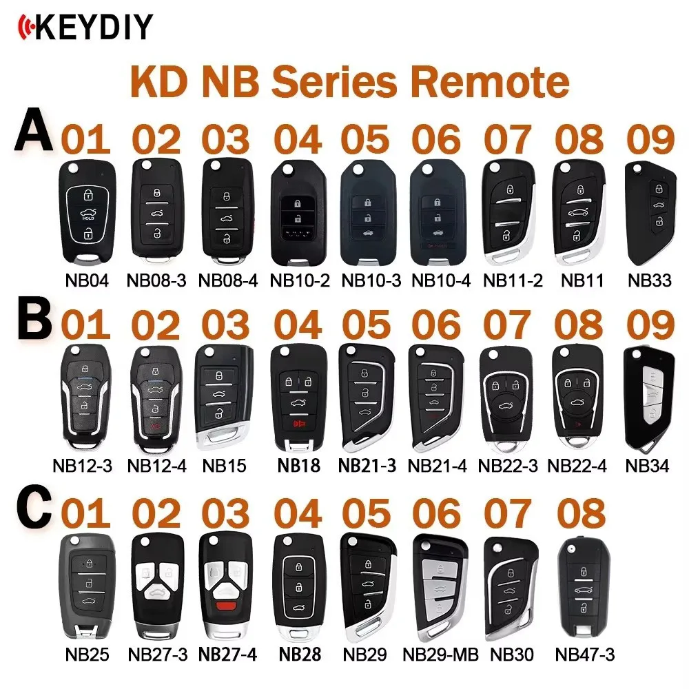 1/2/5pcs KD900 Universal Blank Remote Car Key NB04/08/10/11/12/15/18/21/22/25/27/28/29/30/33/34/47 For KD MINI/KD-X2/KD-MAX