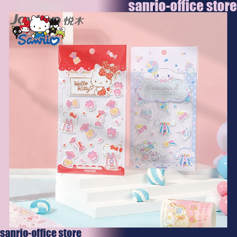 

12pcs Sanrio Stickers Candy Series Korean Cute Cartoon Kuromi Cinnamoroll Student's Kawaii Foam Paste Stickers School Supplies