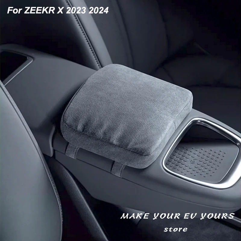 

For ZEEKR X 2023 2024 Center Console Protector Suede Raising Pad Arm Rest Cushion Box Pad Alcantara Car Accessories