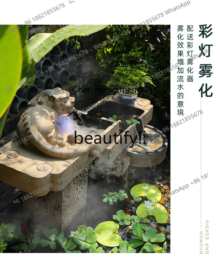N178 G New Chinese-style courtyard garden flowing water fish pond outdoor, ornament large fish tank landscaping fountain pool