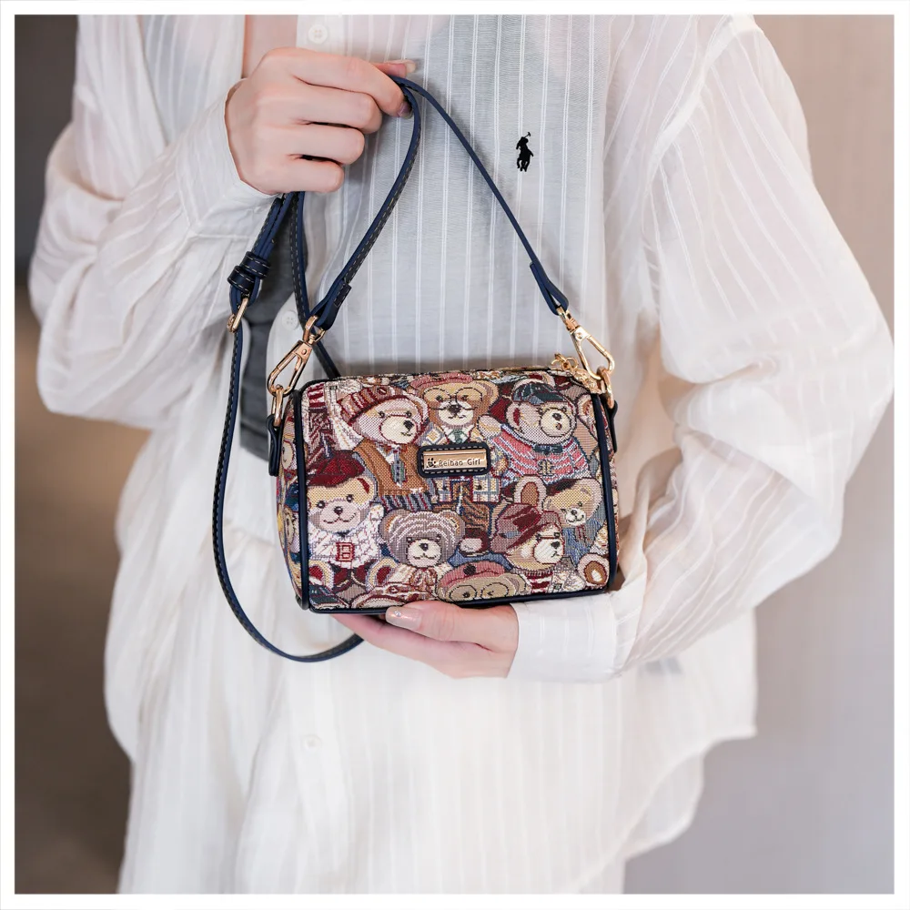 

Beibaobao 2025 New Summer Single Shoulder Crossbody Bag Lightweight Bag Cartoon Pattern Women's Handbag messenger bag