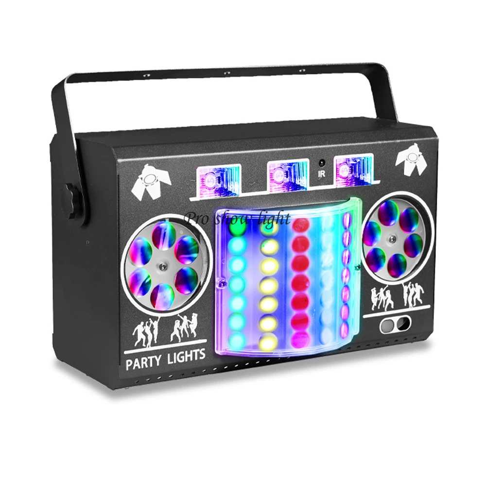 DJ Disco Show Lights LED Pattern Party Lights 5IN1 Effect LED Stage Light DMX Strobe Lights Remote Control Laser Light for Club
