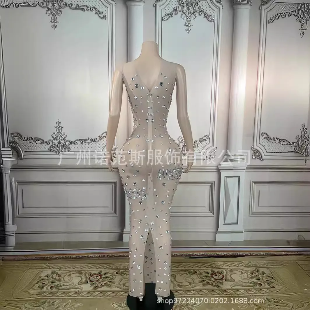 Damska luksusowa, błyszcząca sukienka bez rękawów z długimi rękawami - seksowna dla kobiet na imprezy Sukienki damskie na imprezy i wesela