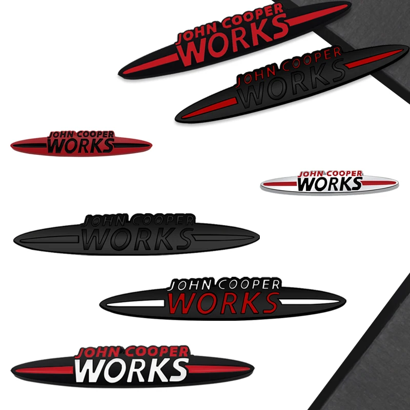 JCW Black Emblem Car Styling 3D Sticker Metal Front Hood Grille Badge For MINI Cooper S R55 R56 F54 F56 F55 F60 Body Decoration