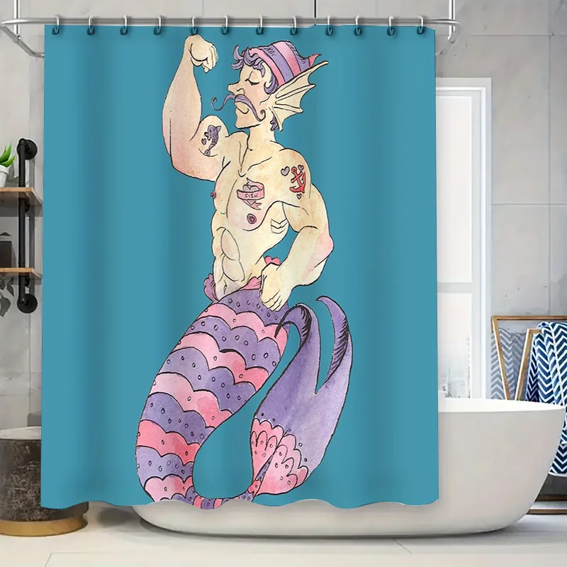 

Ocean Wave Shower Curtain Set Beach Surf Sea Landscape Bathroom Decor Waterproof Fabric Liner