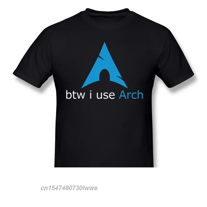 Btw I Use Arch Anime Clothes Design Linux Program Operating System Novelty Design Cotton Men T-Shirt