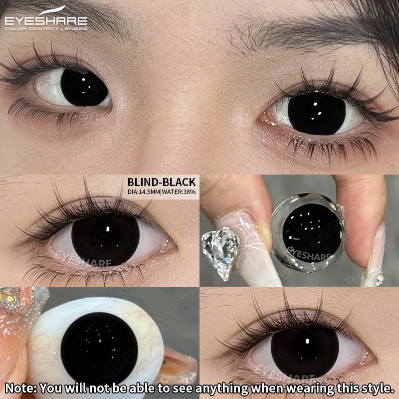 EYESHARE Halloween Weiß Farbige Kontaktlinsen Cosplay Verrückte Rote Kontaktlinsen Schwarz Anime Augenlinsen Weiße Schönheit Make-Up Linse – Detail 5