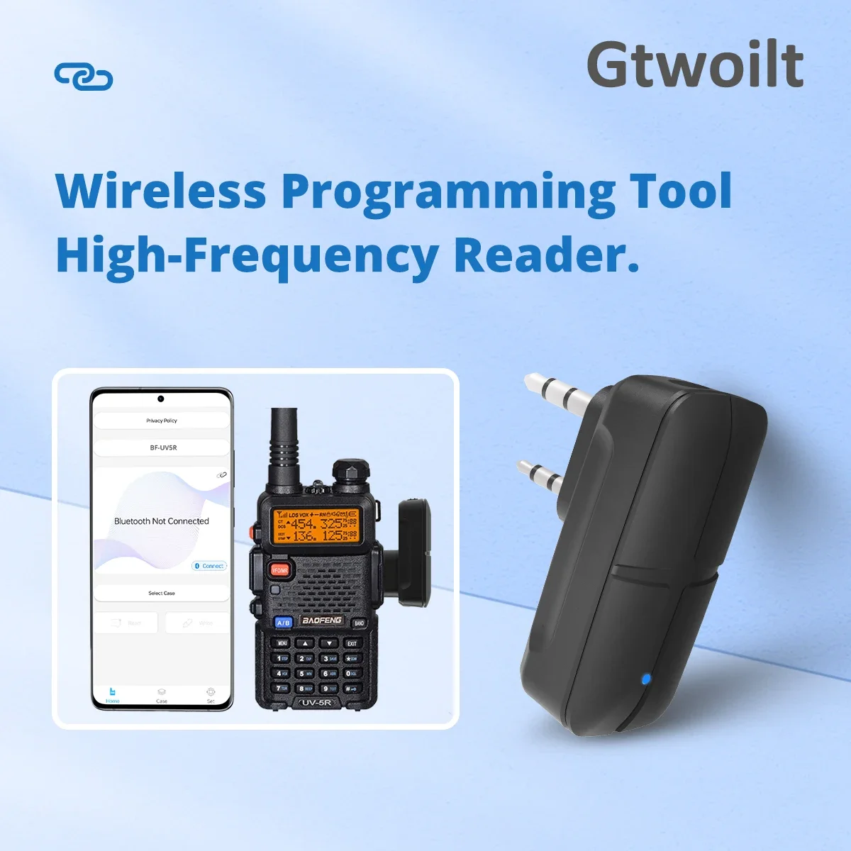 

Gtwoilt BPC-1 K Port Ham Radio Wireless Programmer Adapter APP and PC Program for Baofeng UV-5R and Multiple Models No Driver