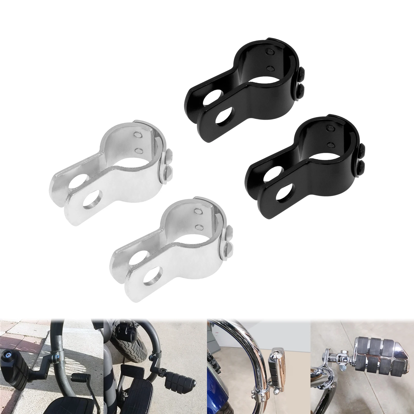 

Motorcycle 1-1/4" 32mm Footpegs Mounting Clamps Engine Guard Crash Bar Footrest Peg Clamps For Harley For Suzuki For Yamaha