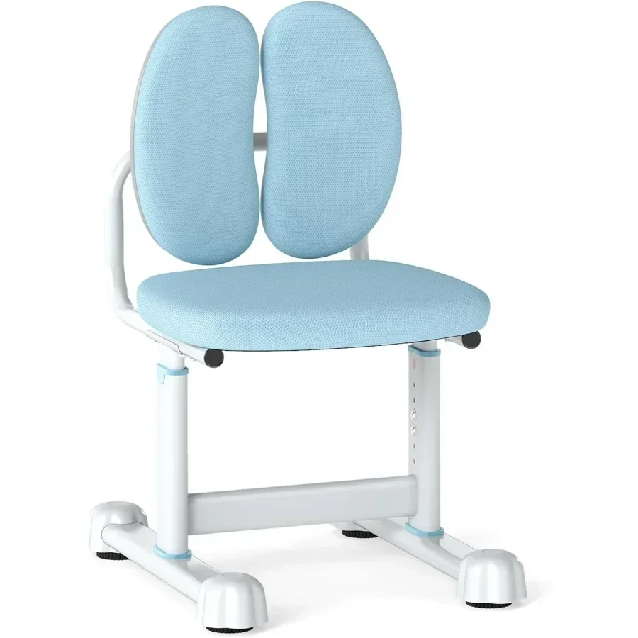 Desk Chair, Ergonomic Student Study Chair with Adaptive Double Backrest, Adjustable Seat Height and Armless Design, Computer Ch