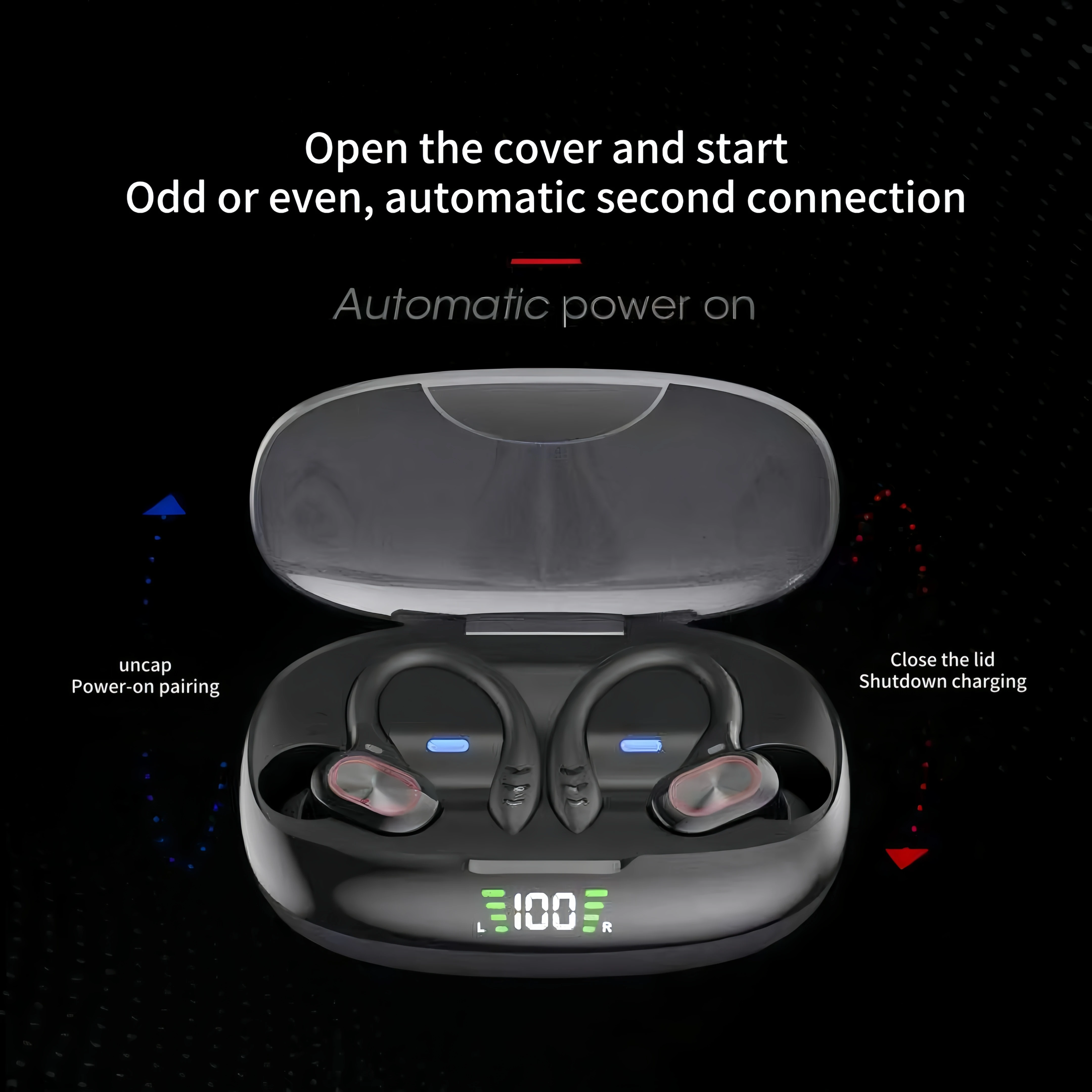 Wireless headphones, Bluetooth 5.1, low latency, HIFI mastering for gaming, high sound quality, long battery life lightweight