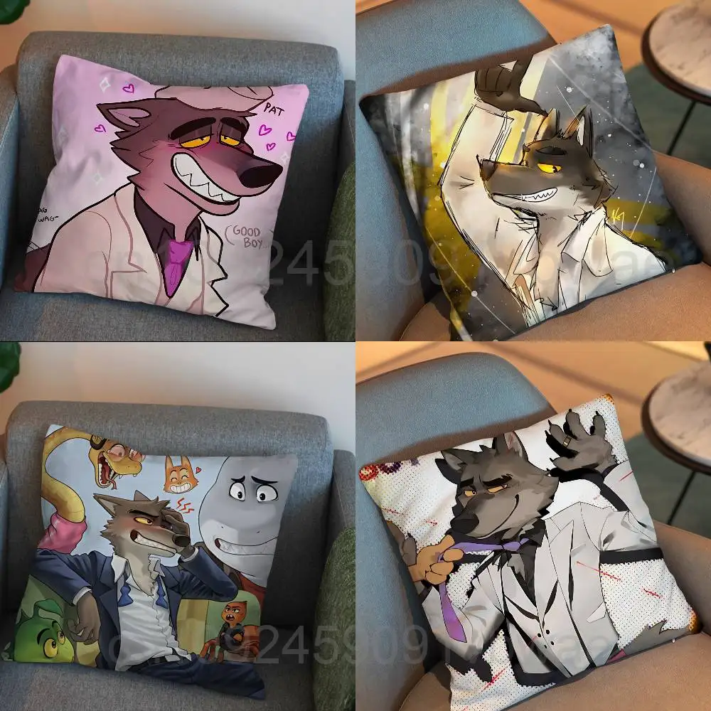 cute Wolf cool Bad Guys pillow cover living room sofa cushion cover bedroom room bed pillow cover home decoration