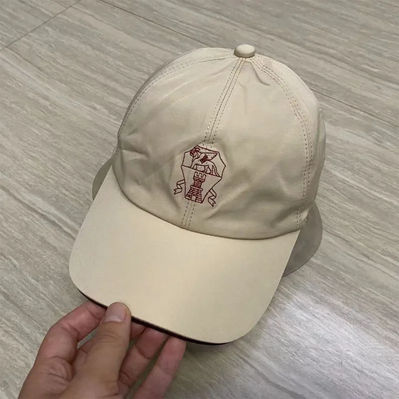 Brune**lo Cucin**li duck tongue cap spring and summer thin section new men and women baseball cap fashion leisure embroidery bre