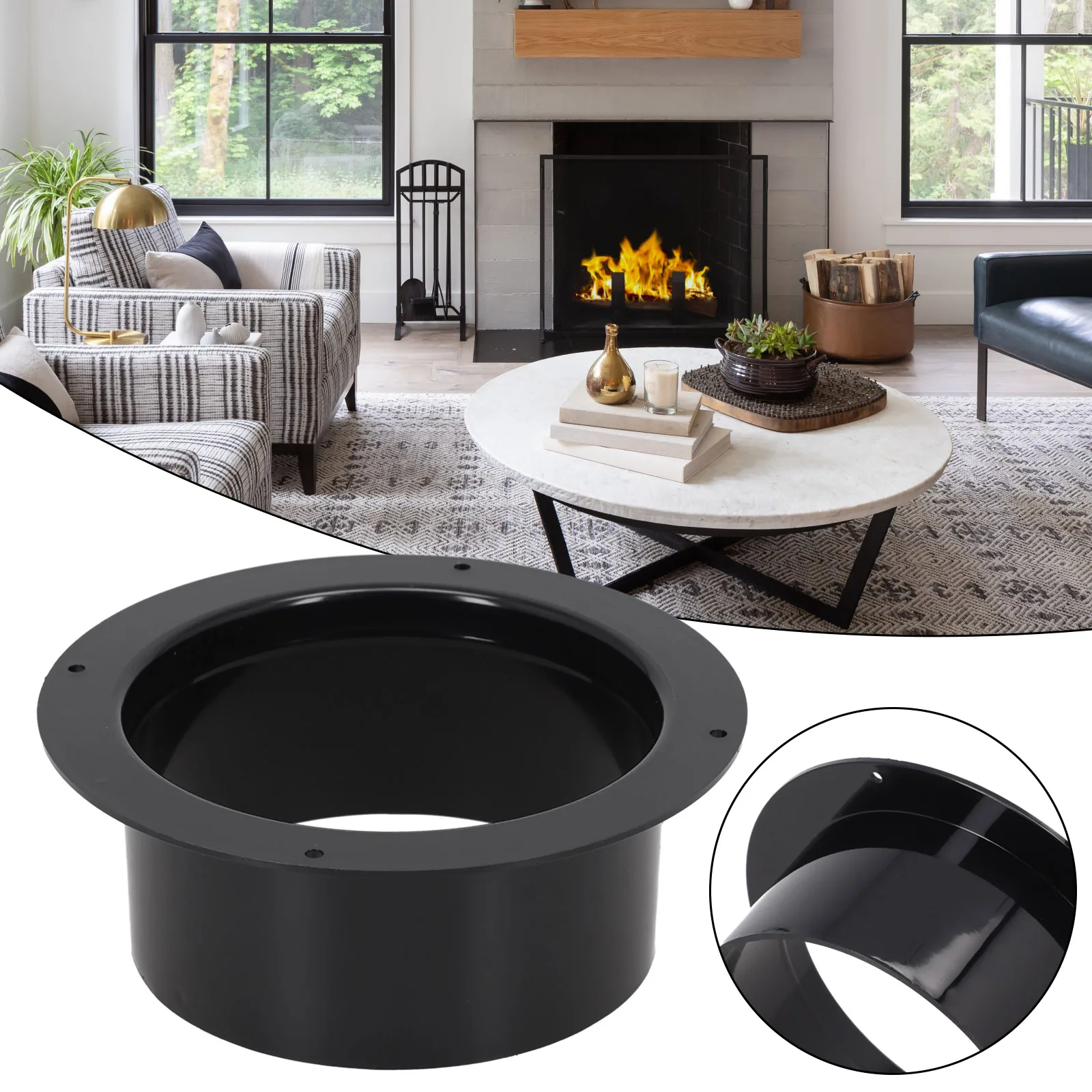 4/5/6 ABS Straight Pipe Flange Ventilation Ducting Exhaust Pipe Connectors Ventilation Port Exhaust Duct Connector