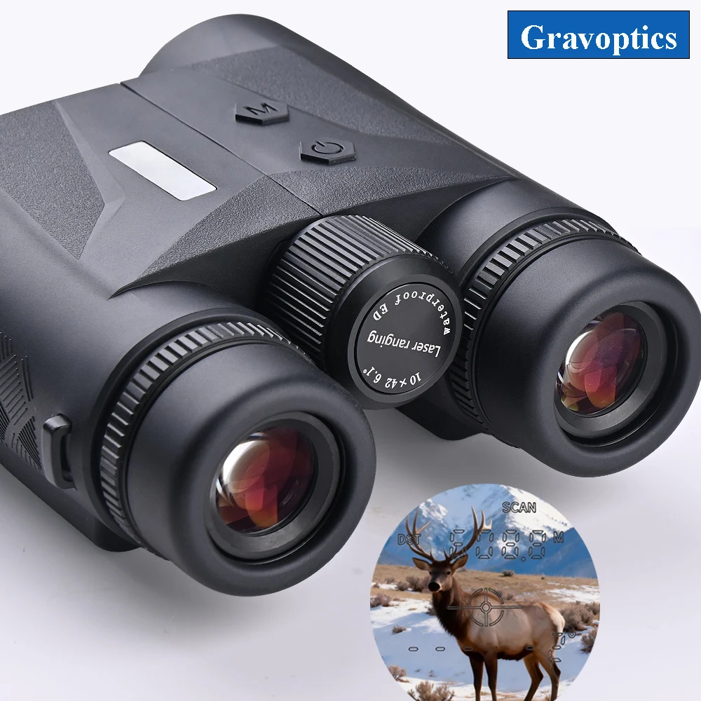 

Бинокль-дальномер Gravoptics 10x42 ED с лазерным измерением расстояния до 2624 ярдов, водонепроницаемый (IP65), для охоты, наблюдения за птицами и гольфа