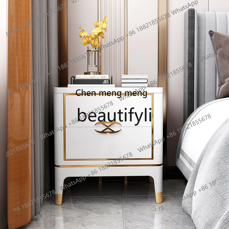 Mesa de cabeceira luxuosa americana, moderna, simples, armário de armazenamento para quarto, pequeno apartamento, mesa de cabeceira h