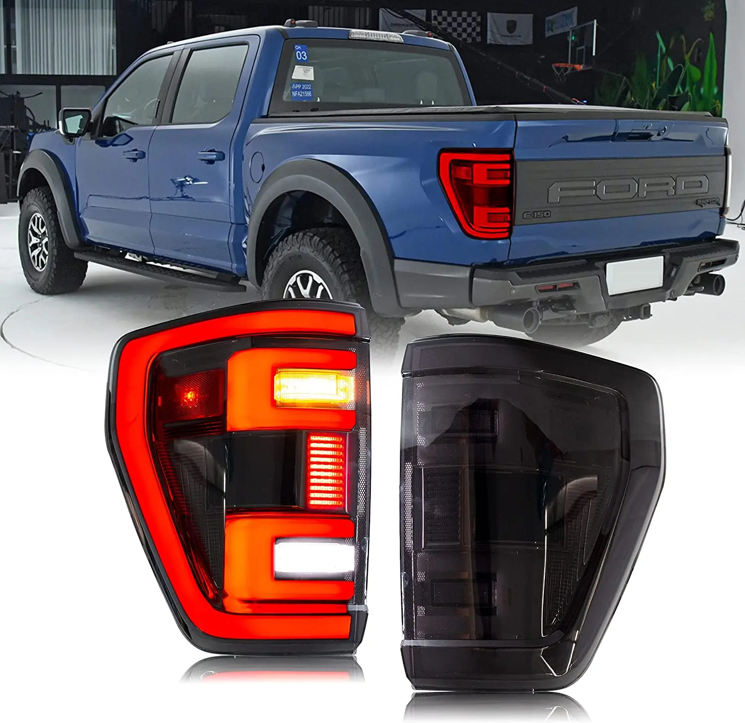 LED Tail Light for Ford F150 F-150 2021-2023 XLT With Blind Spot Detector Sequential Indicator Rear Lamps for F150 XL STX TREMOR