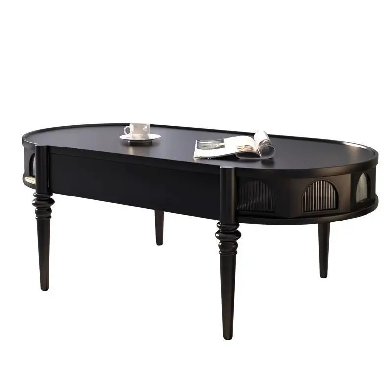 Francês retro madeira maciça mesa de centro sala estar casa pequeno apartamento designer internet celebridade pequena mesa americana redonda cof