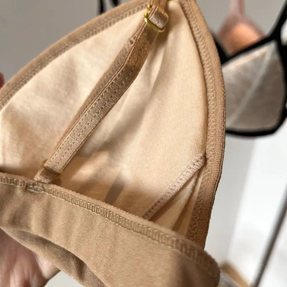 Comfortable Sweet Wireless Deep V Bra Shockproof Anti-sagging Underwear for Women Thin Lingerie Lace Push Up Bra Girls