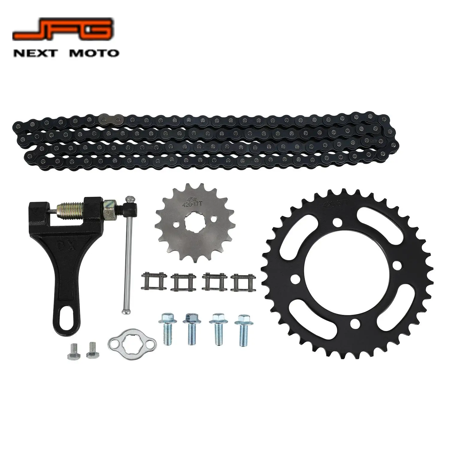

Motorcycle Accessories CNC Front Rear Chain Sprocket Kit Set Universal for 50cc 70cc 90cc 110cc 125cc Aluminum Motorbike Parts