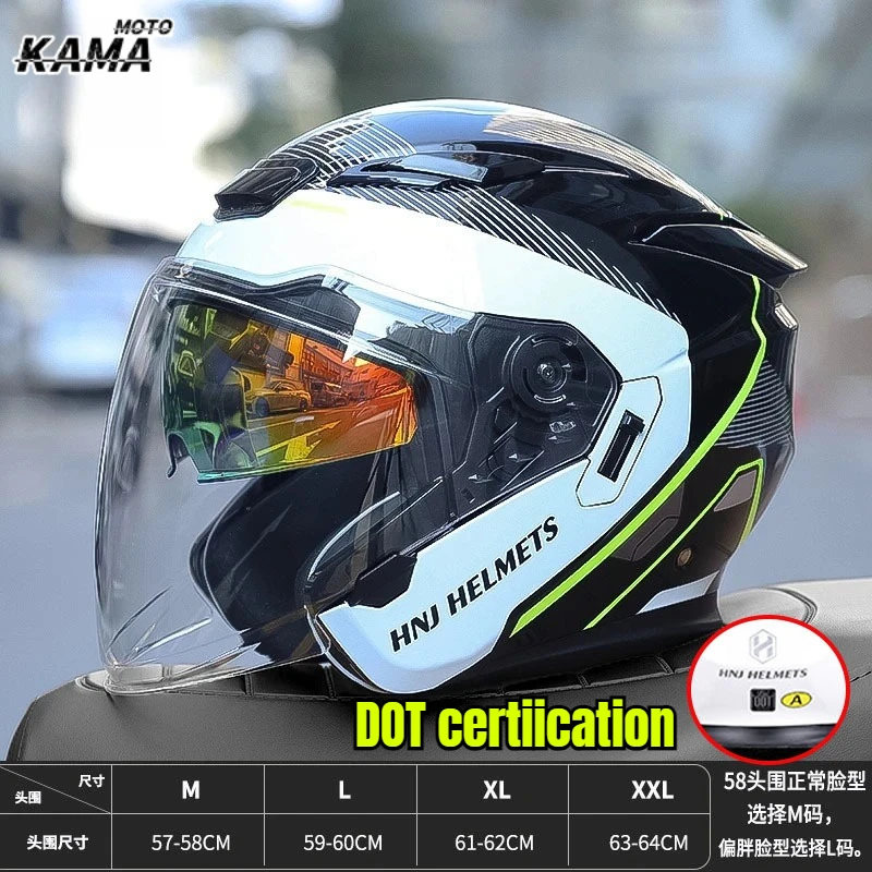 

Мотоциклетный шлем DOT Сертификация Открытое лицо 3/4 Шлем для мужчин и женщин Мотошлем Двойной объектив Солнцезащитный козырек Скутер Велосипедные шлемы