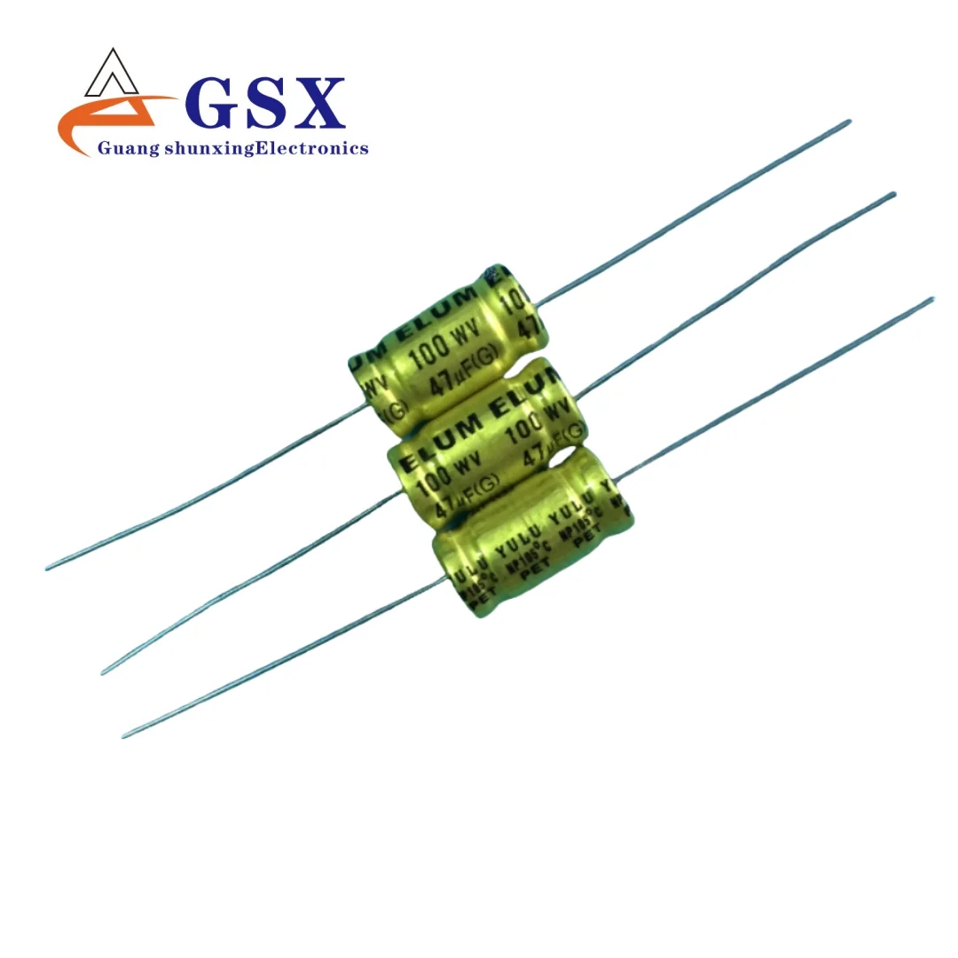 100V47UF brand new original non-polarized NP axial horizontal audio power amplifier capacitor 13*20