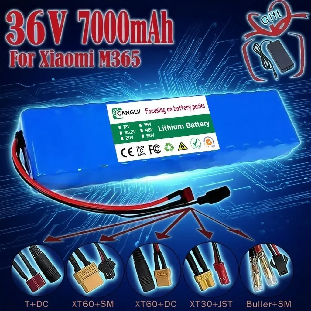 2025 Upgrade 36V 7000mAh Lithium Battery Pack 10S3P Compatible with M365  Battery Scooter Scooter High Electric Scooter