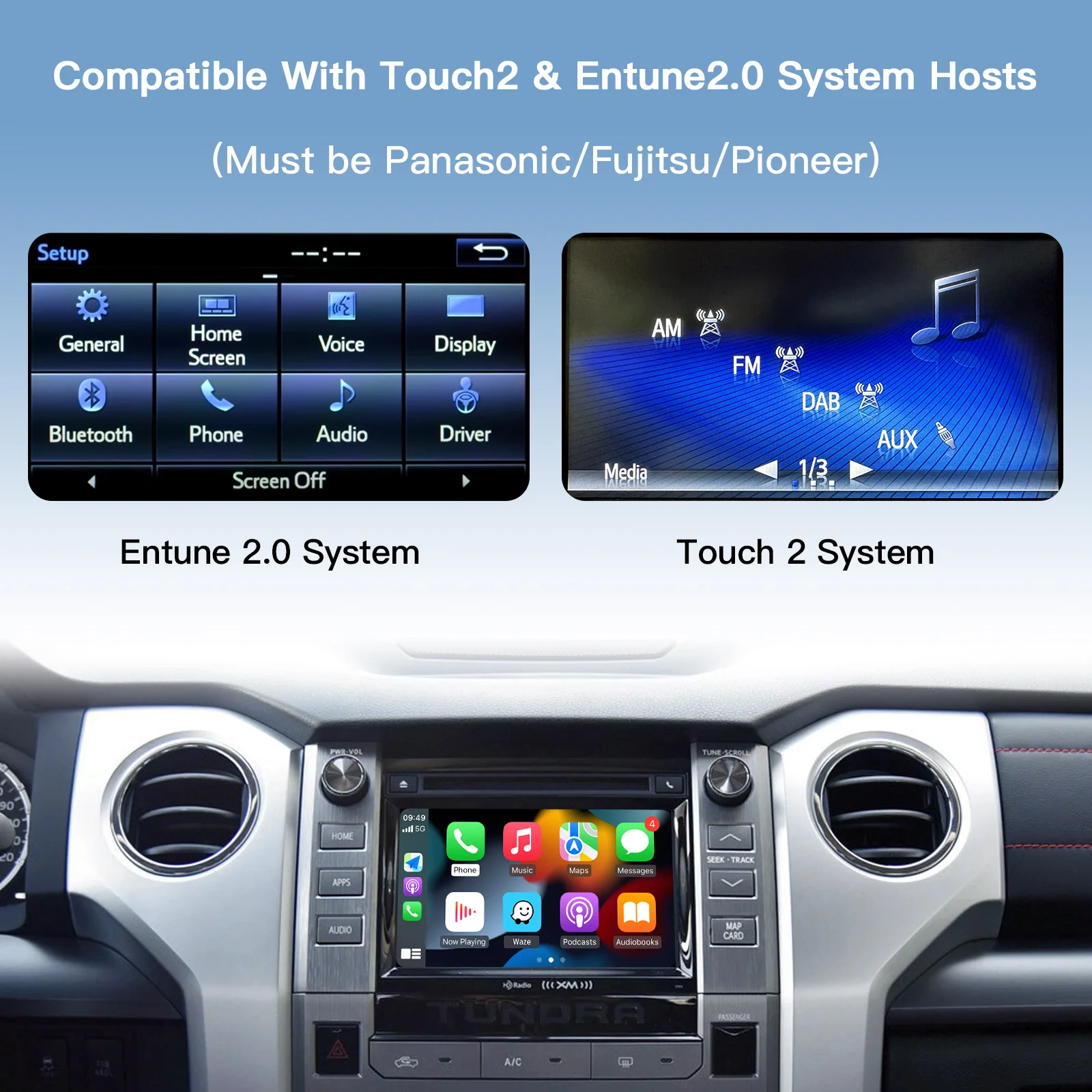 CARABC Wireless Apple Carplay Android Auto For TOYOTA Touch2 Entune2.0 Highlander Tundra Sienna Prius Yaris Camry CHR Module