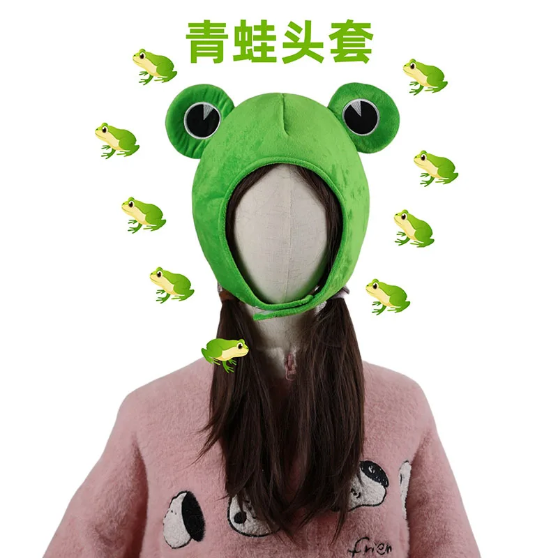 New Funny Frog Prince Men And Women Plush Hat Green Halloween Costume Accessory Perfect For Themed Events Halloween Party Cap