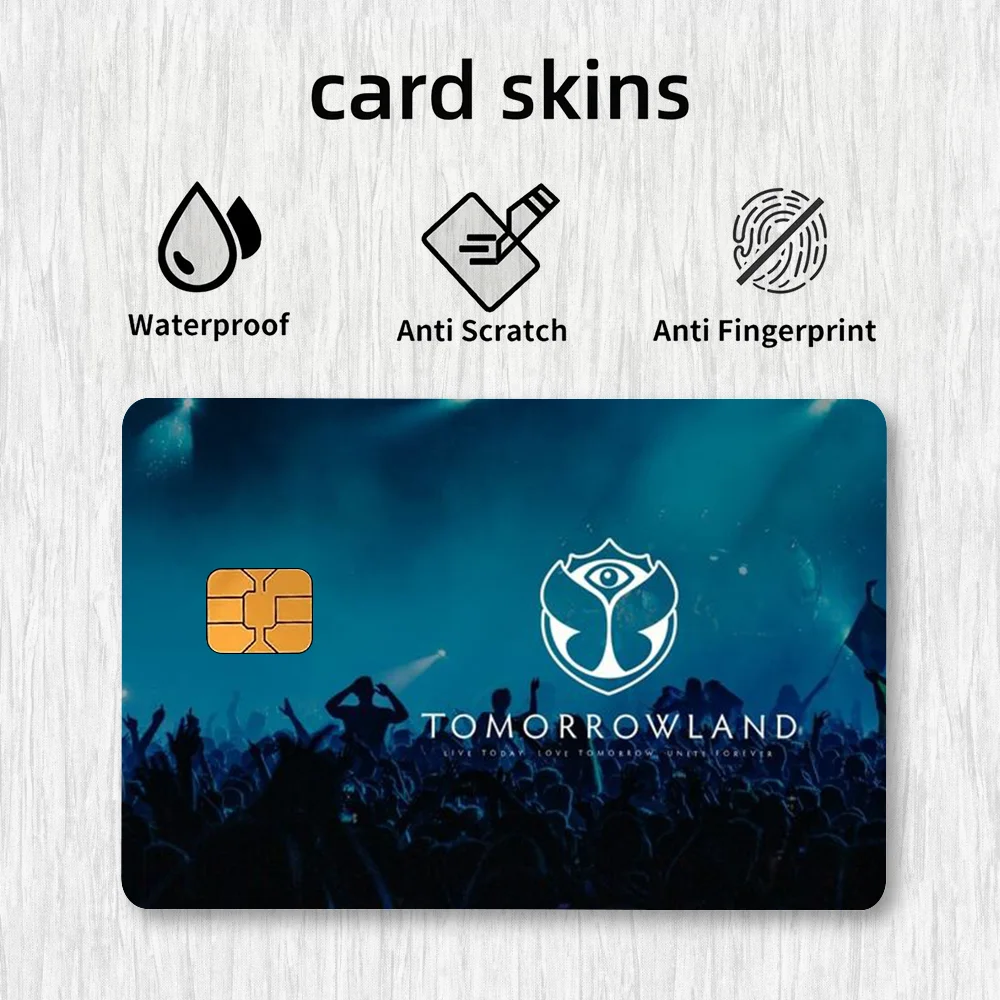 T-Tomorrowlands Music Logo Card Stickers Credit Card DIY Card Protector Stickers Waterproof Film Skin Cover