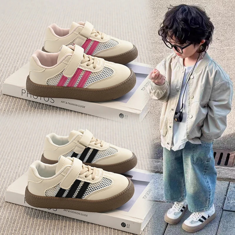 Children Casual Shoes for Girls Boys 2025 Summer New Fashion Korean Style Soft Bottom Anti-slippery Chic Air-mesh Baby Walk Shoe