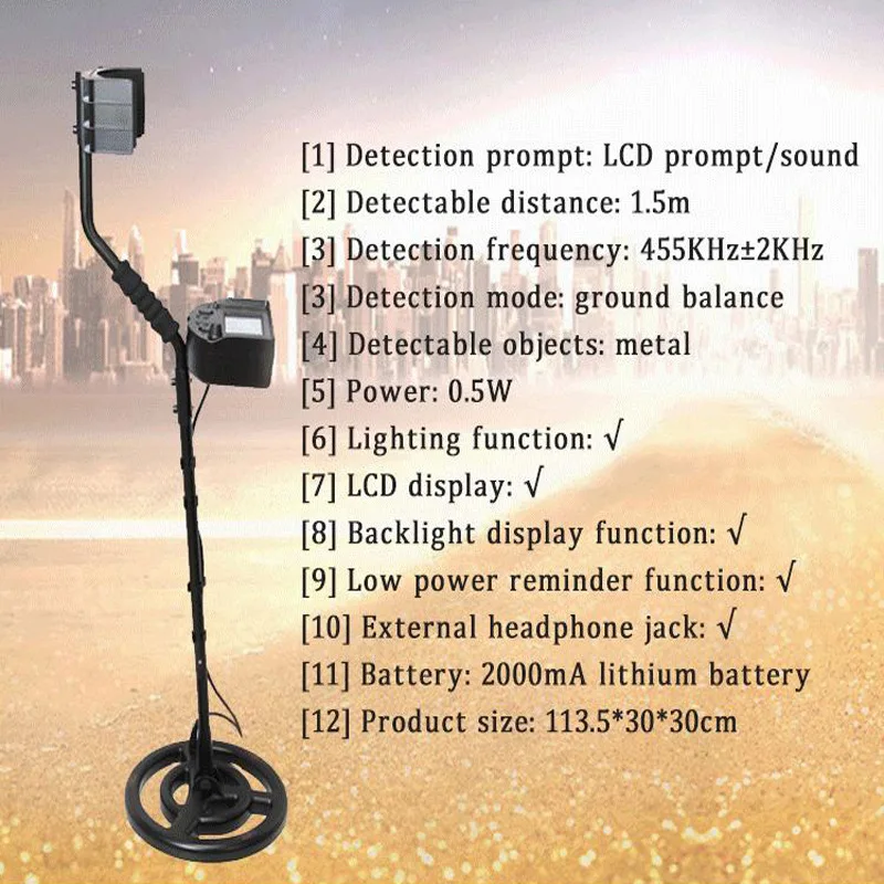 Detector de metais subterrâneo Ar924m SmartSensor Ar944m
