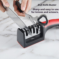 3/4 Segment Knife Sharpener Knife Sharpeners for Kitchen Knives Stainless Steel Three-Purpose Sharpening Stone for Kitchen Tools