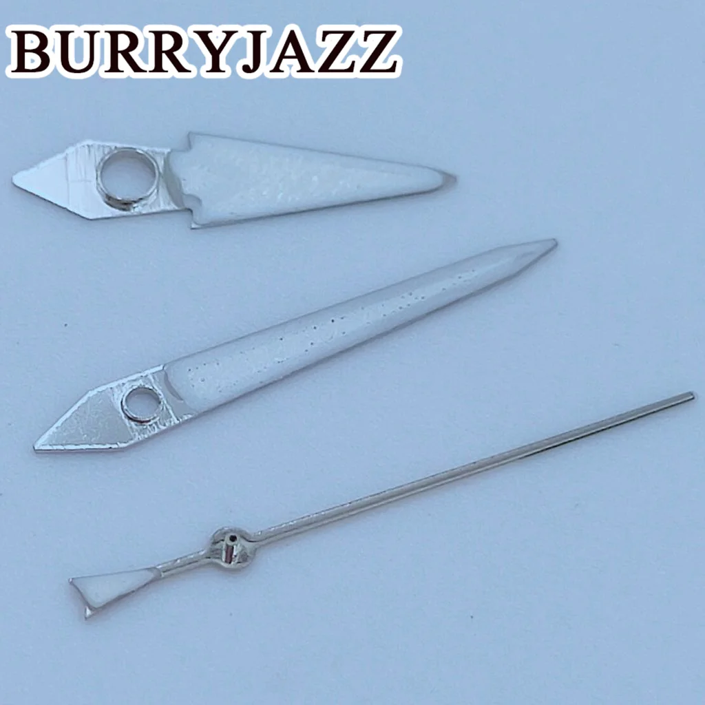 BURRYJAZZ NH35 NH36 NH38 7 s26 7 s36 4 r35 4 r36 orologio mani pistola argento mani verde luminoso