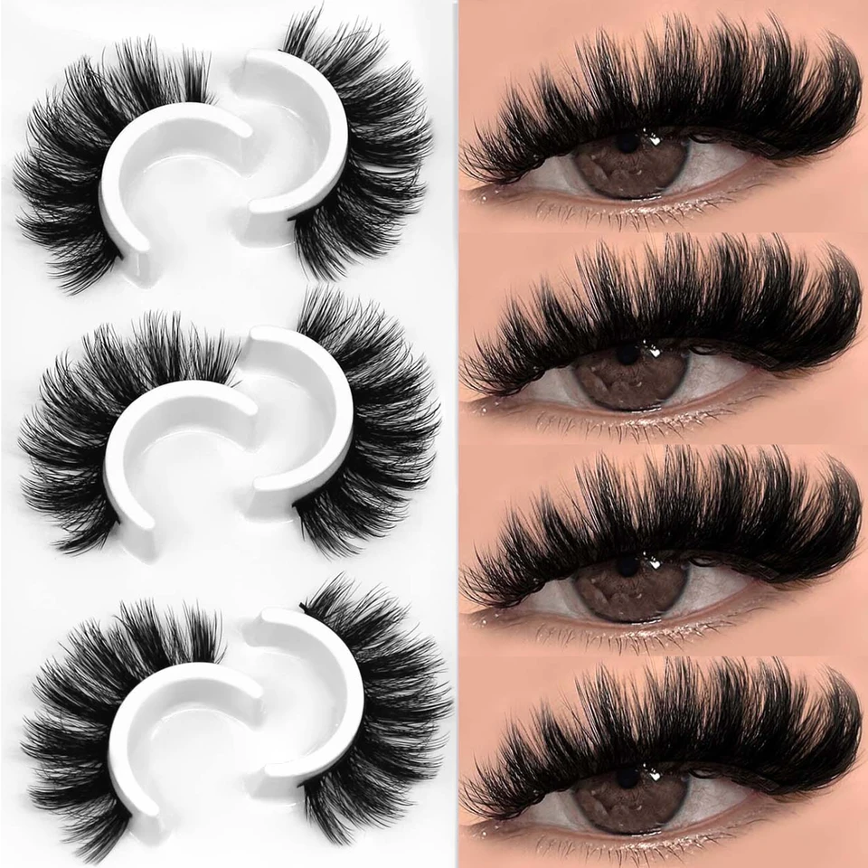 Pestañas postizas Veltrinay 3D de visón, suaves, aspecto natural, gruesas, extensión de pestañas, maquillaje