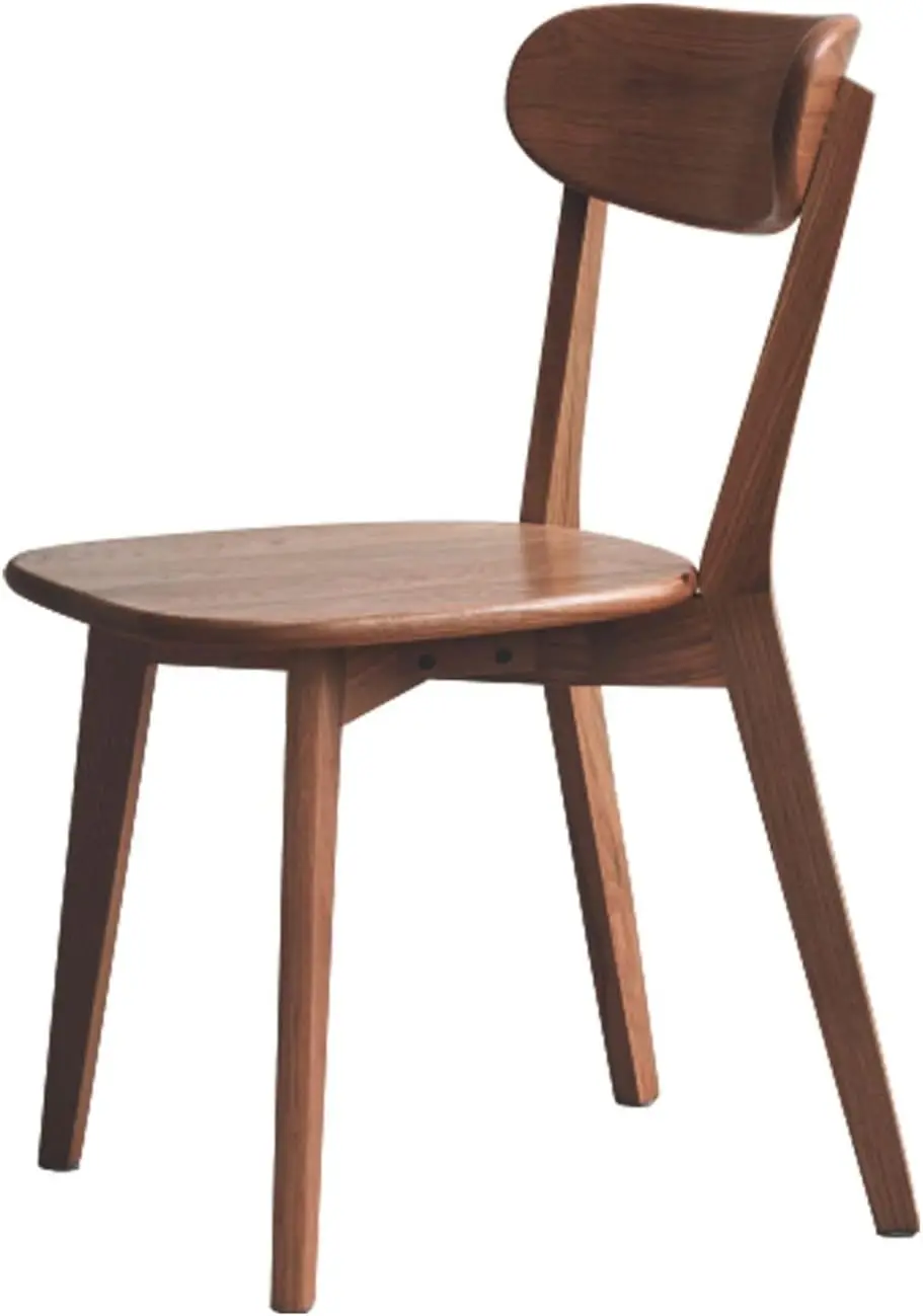 Solid Oak Wood Dining Chairs - Kitchen Chairs Set of 1, Study Chair Modern Classic Design for Elevated Living (Walnut-1)