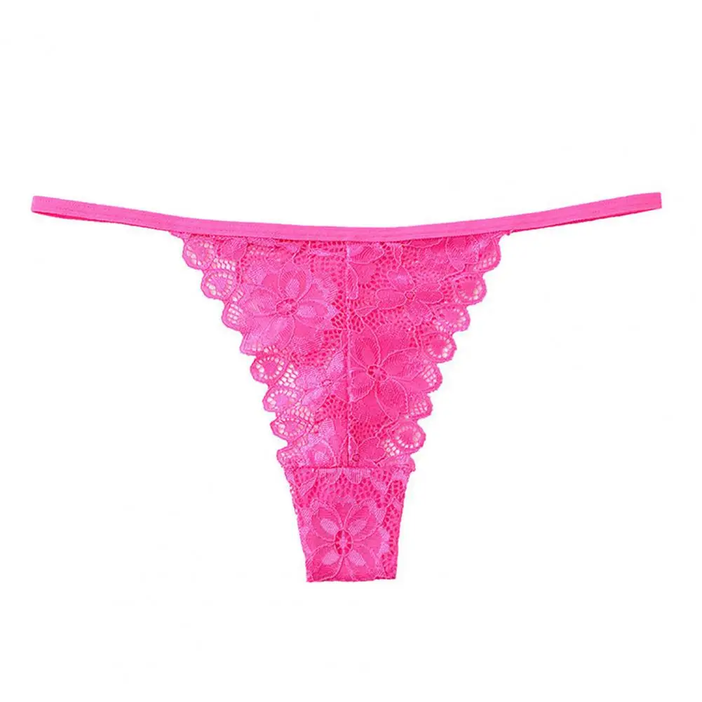 Summer Panties Women Low Rise Cotton T-Shape Panties Crochet Lace Hollow Out Breathable Thong Women Briefs Thin