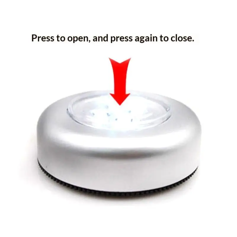 1Pcs Cordless Touch Lamp Indoor Outdoor LED Wireless Stick-on Tap Light For Closets Storage Rooms Car Accessories