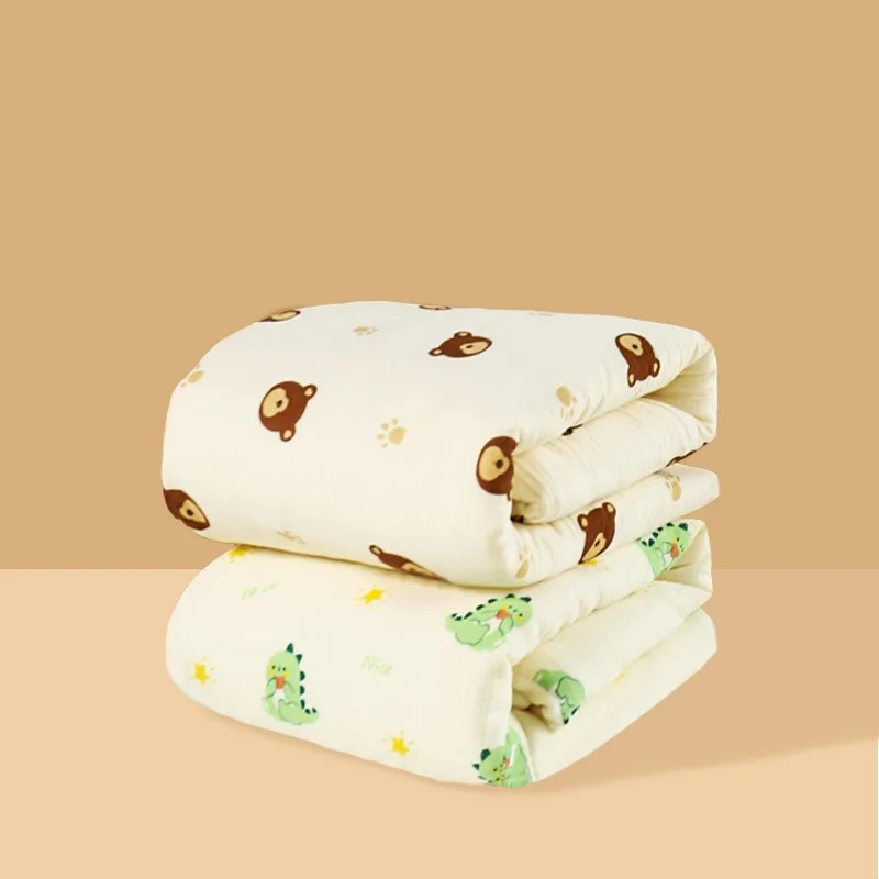 Pure Cotton Baby Blanket Autumn Winter Thickened Soybean Velvet Newborn Blanket Baby Swaddle Wrap Cartoon Air Conditioning Quilt