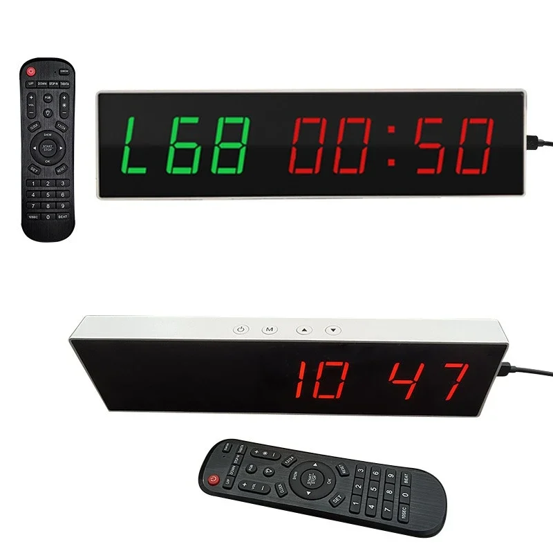 Large screen digital, electronic timer, sports fitness, with remote control