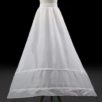 Schneller Versand 2 Hoops Trailing Petticoat Crinoline Slip Unterrock für Hochzeitskleid Brautkleid auf Lager