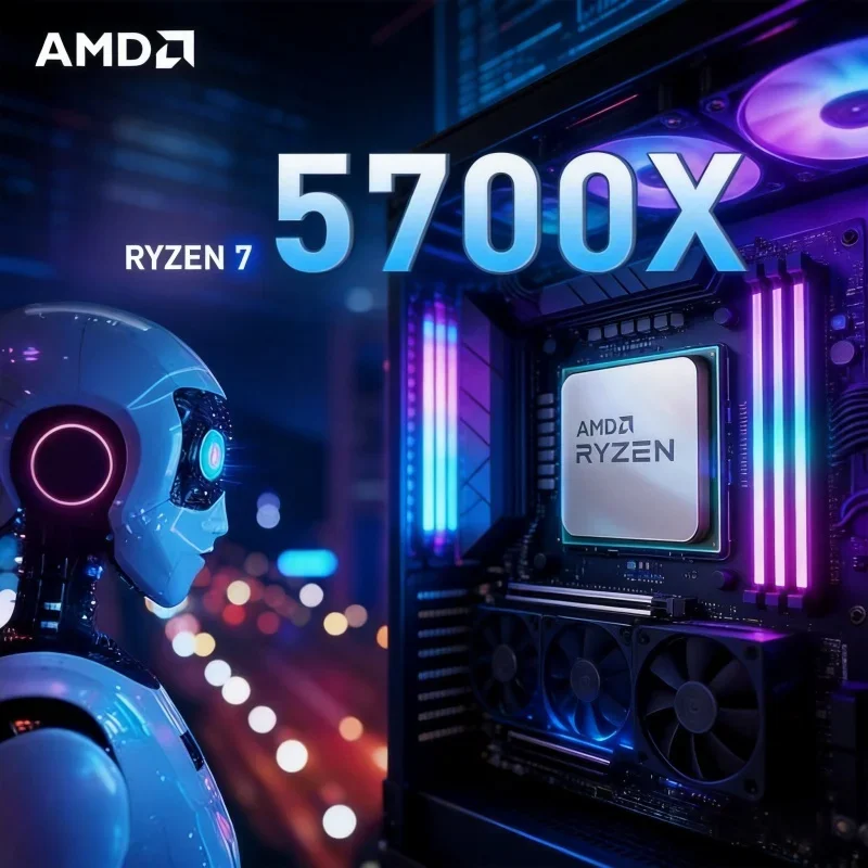 AMD Ryzen 7 5700X Desktop Gaming CPU AM4 Socket 8 Core 16 Thread 4.6GHz Unlocked Processor Without Package
