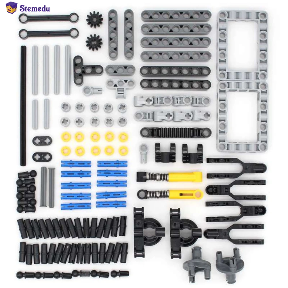 123pcs moc Bulk technische Teile Pin Beam Liftarm Achs verbinder Panel Zahnräder Bausteine Ziegel Auto Set Federung