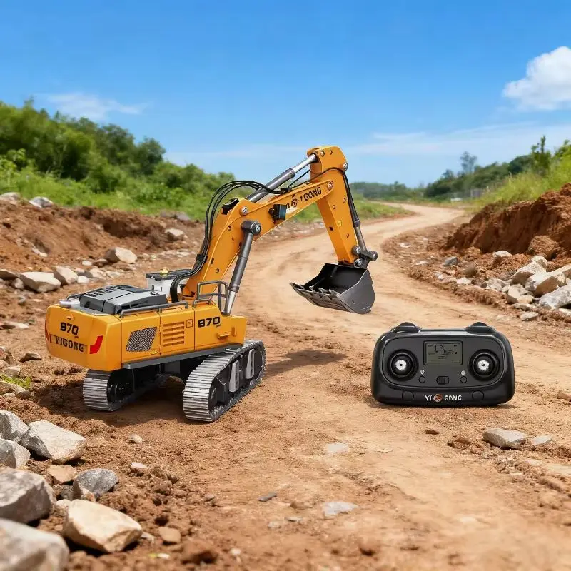 1/50 Alloy RC Excavator Screw Drive Loader New Optimized 2.4G Remote Control Construction Vehicle Toy Gift for Boys