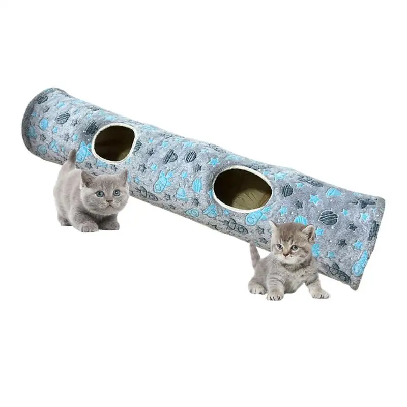 Cat Tube Glowing In The Dark Long Cat Tunnel Cat Bag Toy Entertaining Cat Toys Cat Play Tunnel Toy Straight Crinkle Tunnel For