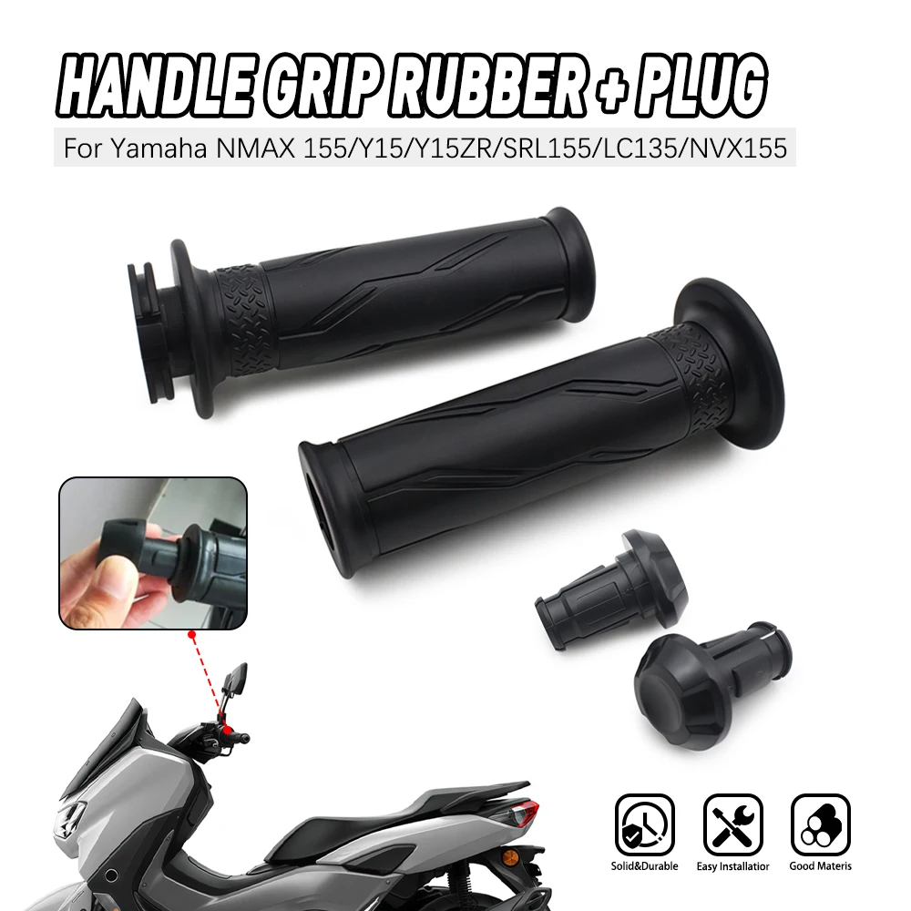 

Motorcycle Accessories Rubber Handlebar Motorcycle Grips For YAMAHA NMAX 155 Y15 Y15ZR SRL115 LC135 NVX155 with Bar End Plug